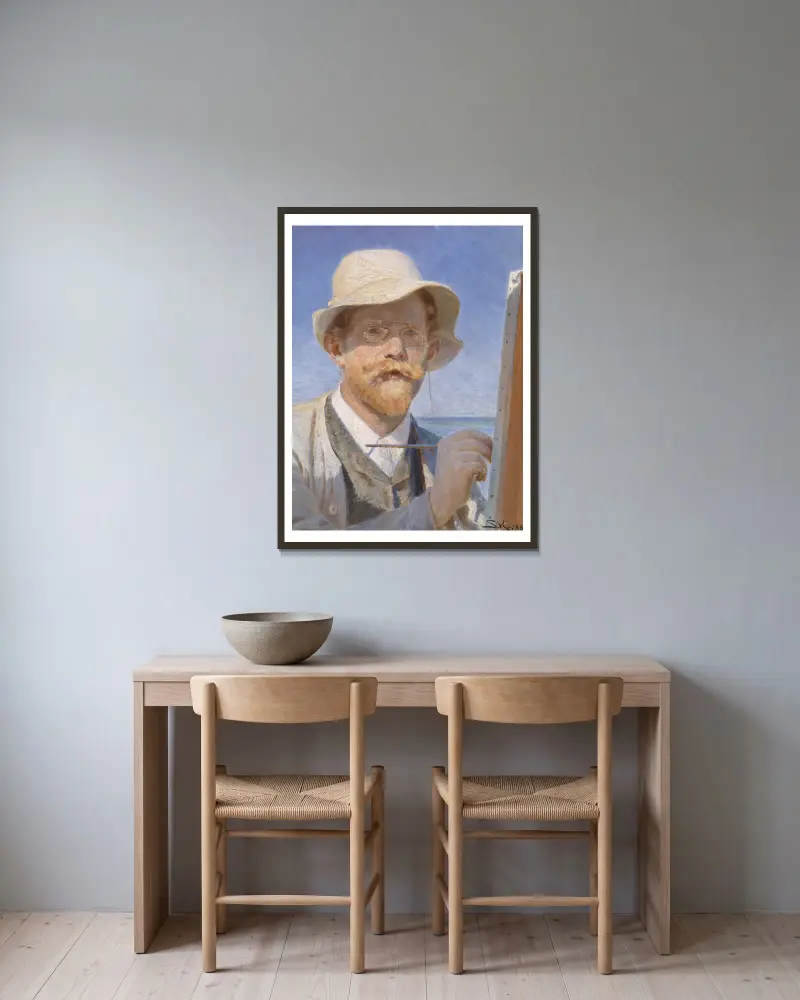Autoportrét, Peder Severin Krøyer v rámu na stěně