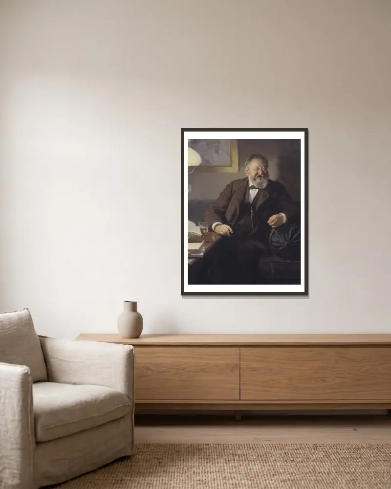 The Author Sophus Schandorph av Peder Severin Krøyer inramad på en vägg