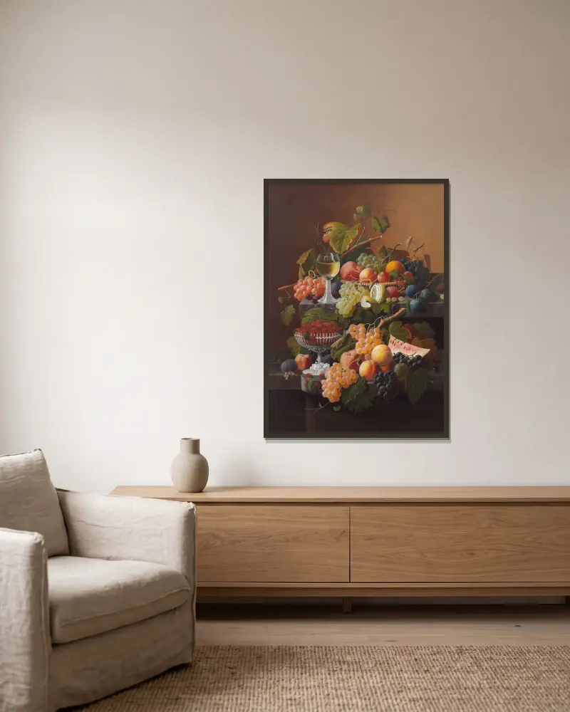 Stillleben von Severin Roesen gerahmt an einer Wand