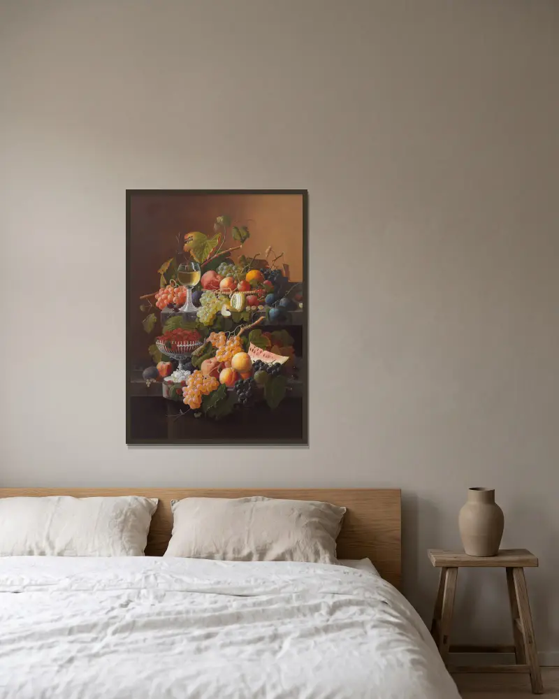 Stillleben von Severin Roesen gerahmt an einer Wand