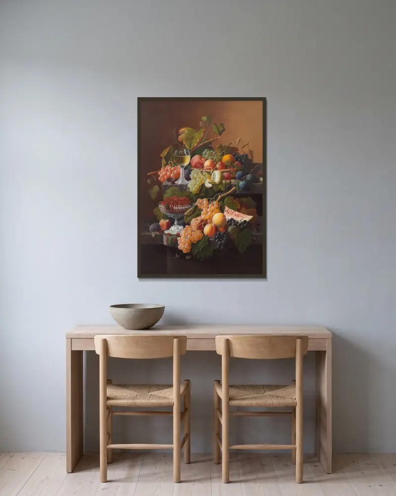 Stillleben von Severin Roesen gerahmt an einer Wand