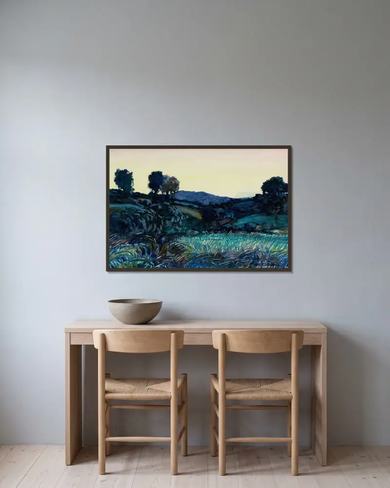 Abendglühen von Donald Shaw MacLaughlan gerahmt an einer Wand