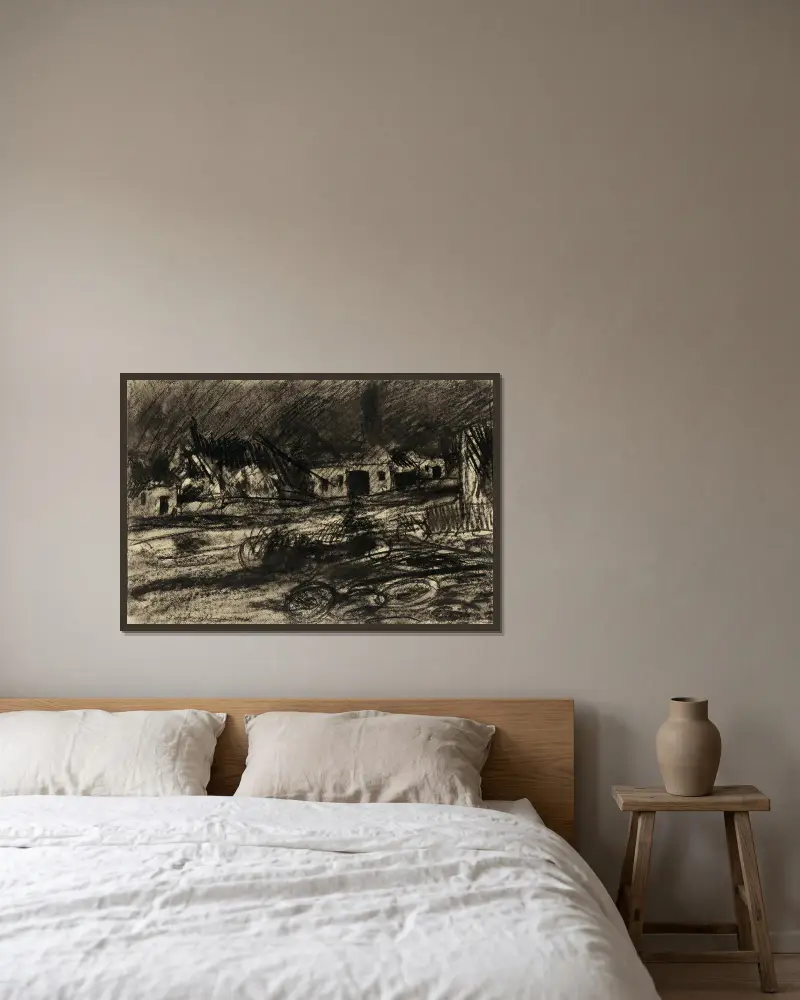 Ein Ambulanzposten von Donald Shaw MacLaughlan gerahmt an einer Wand