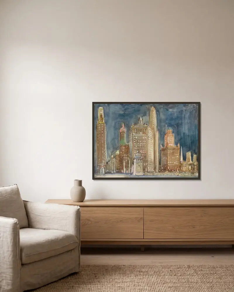 Chicago, London Guaranty Building av Donald Shaw MacLaughlan inramad på en vägg