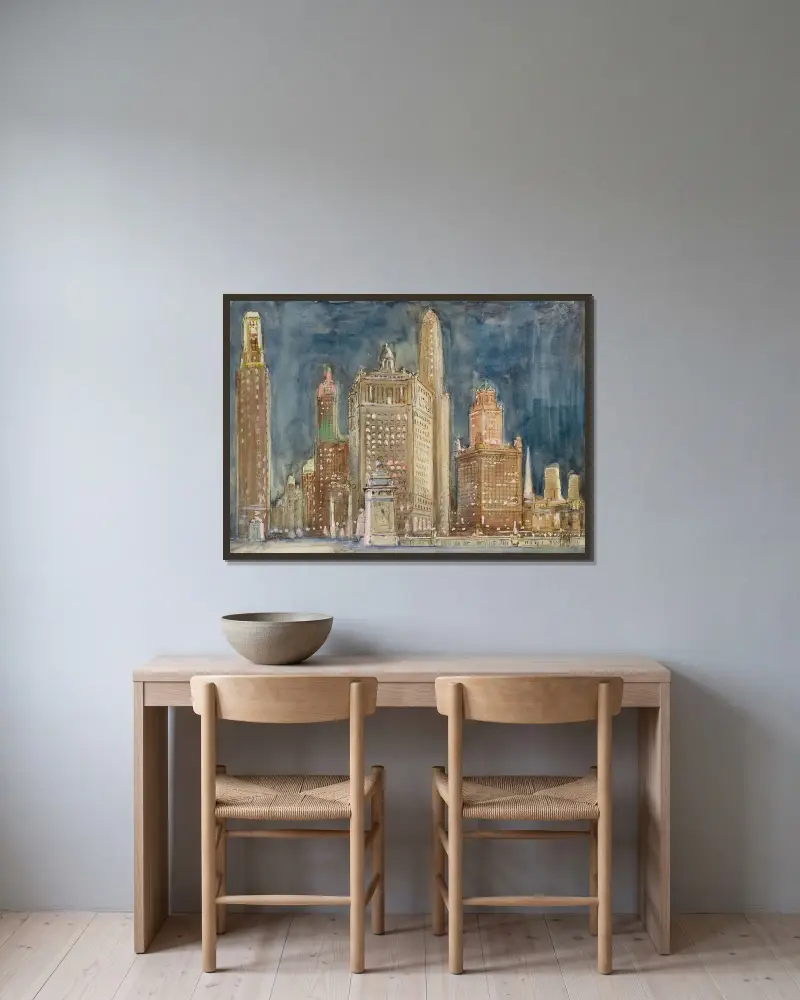 Chicago, London Guaranty Building av Donald Shaw MacLaughlan inramad på en vägg