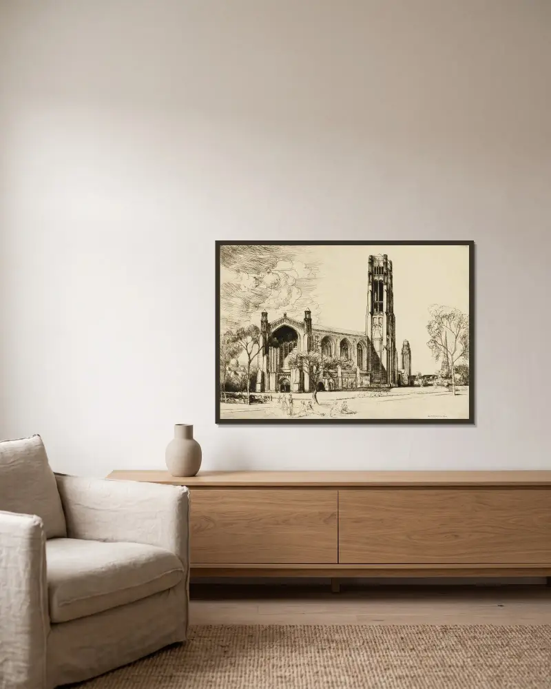 Chicago, die Kapelle von Donald Shaw MacLaughlan gerahmt an einer Wand
