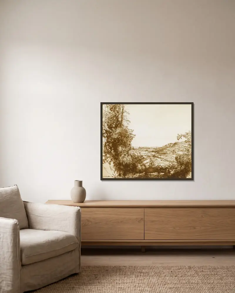 Olivenhaine von Donald Shaw MacLaughlan gerahmt an einer Wand