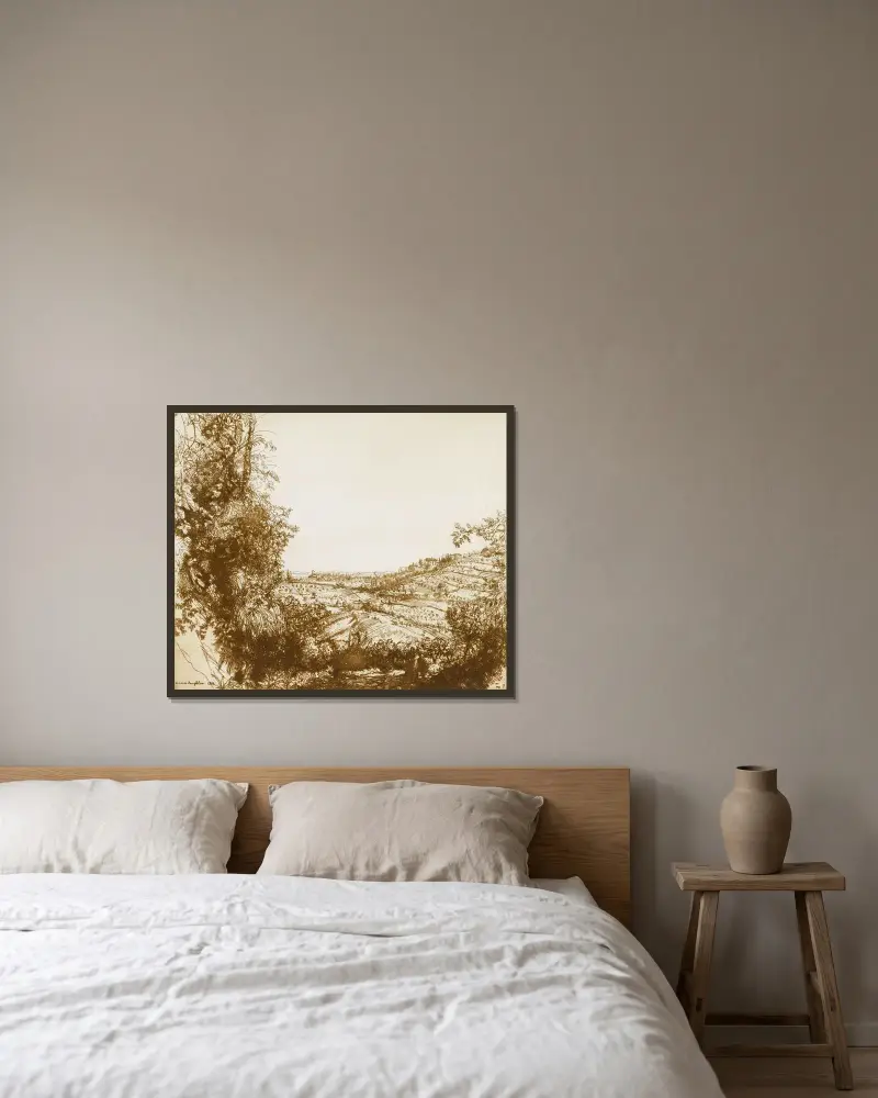 Olivenhaine von Donald Shaw MacLaughlan gerahmt an einer Wand