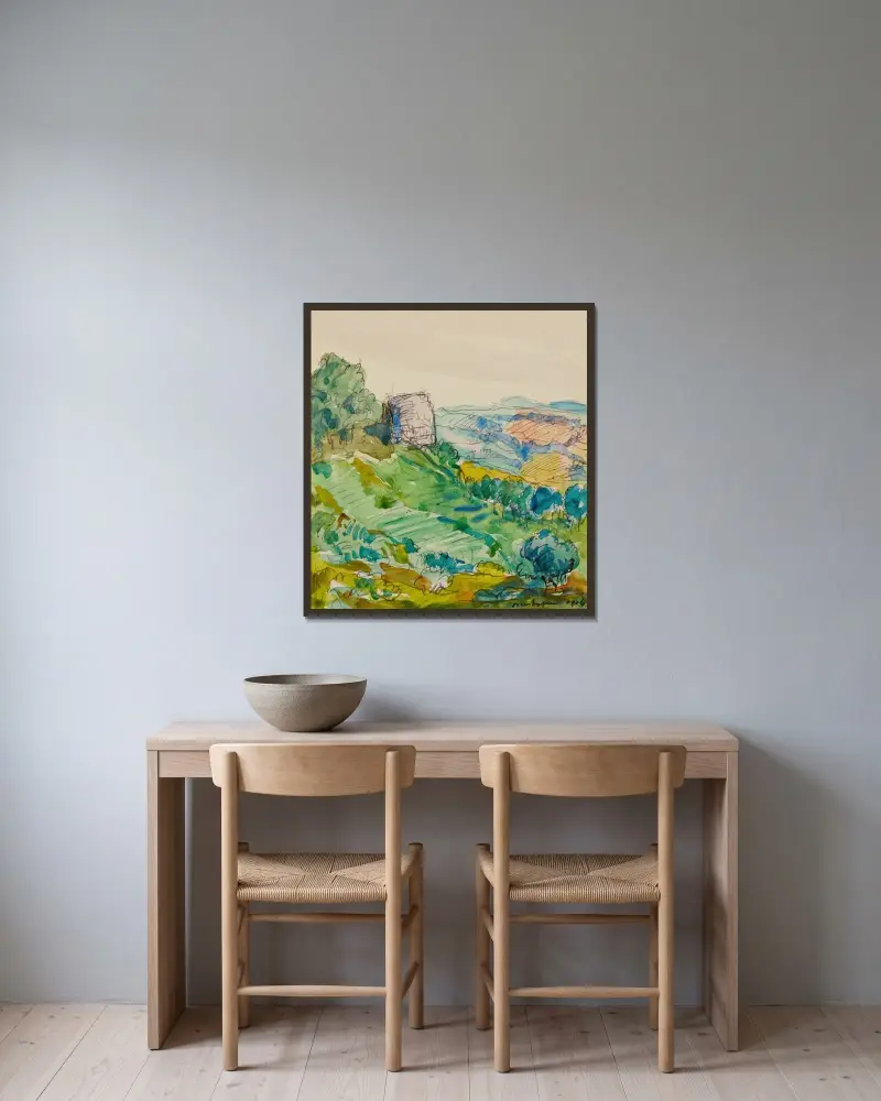 På vägen till Gaillac av Donald Shaw MacLaughlan inramad på en vägg