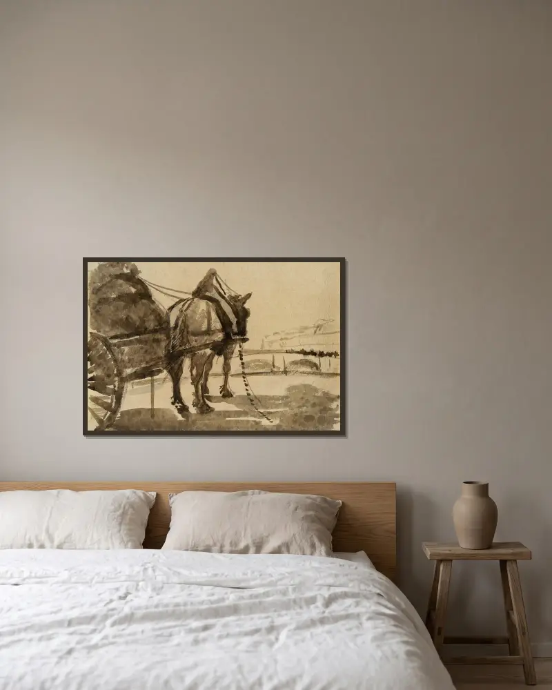 Das Pferd von Donald Shaw MacLaughlan gerahmt an einer Wand