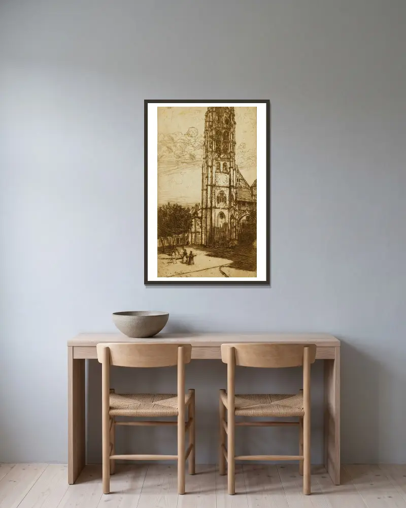 Wieża St. Laurent w Rouen, Donald Shaw MacLaughlan w ramie na ścianie