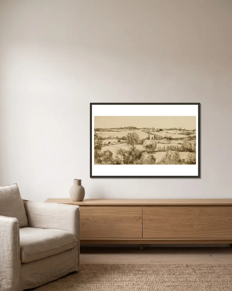 Ohne Titel von Donald Shaw MacLaughlan gerahmt an einer Wand