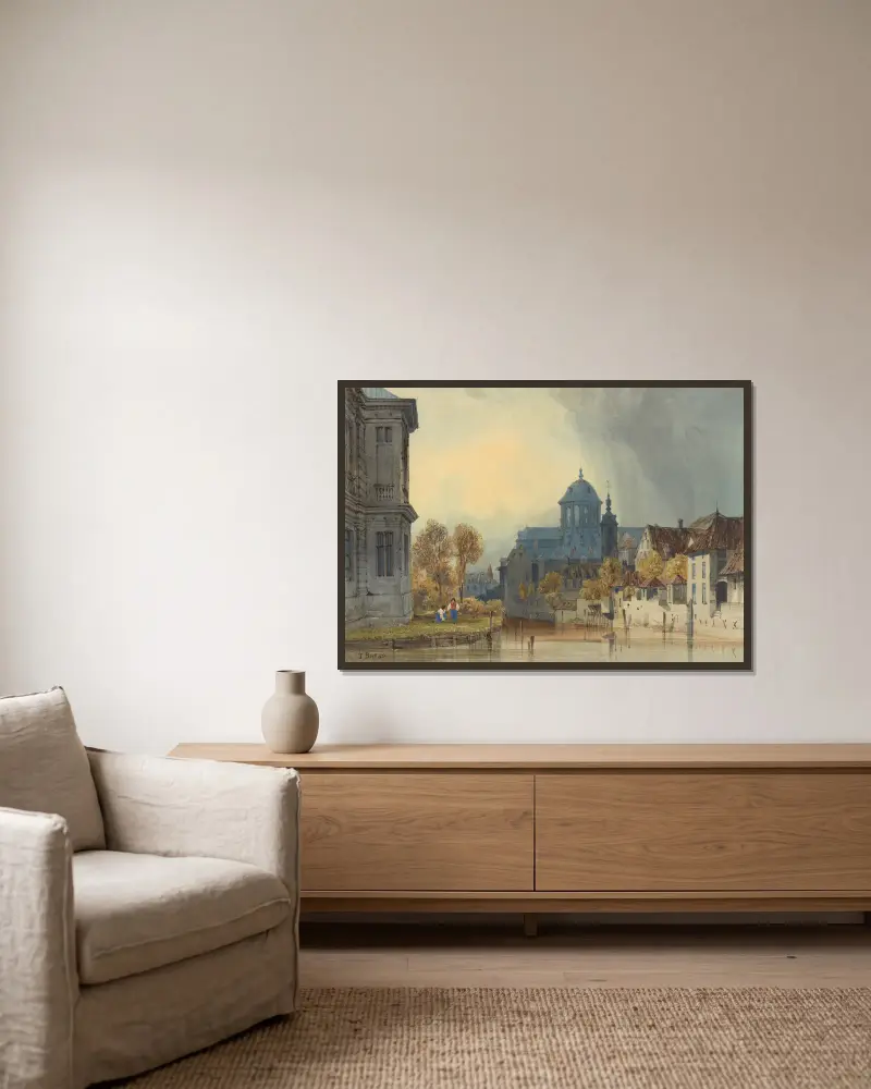 A View Of The Church Of Our Lady Of Hanswijk, Mechelen (Malines), Belgium av Thomas Shotter Boys inramad på en vägg