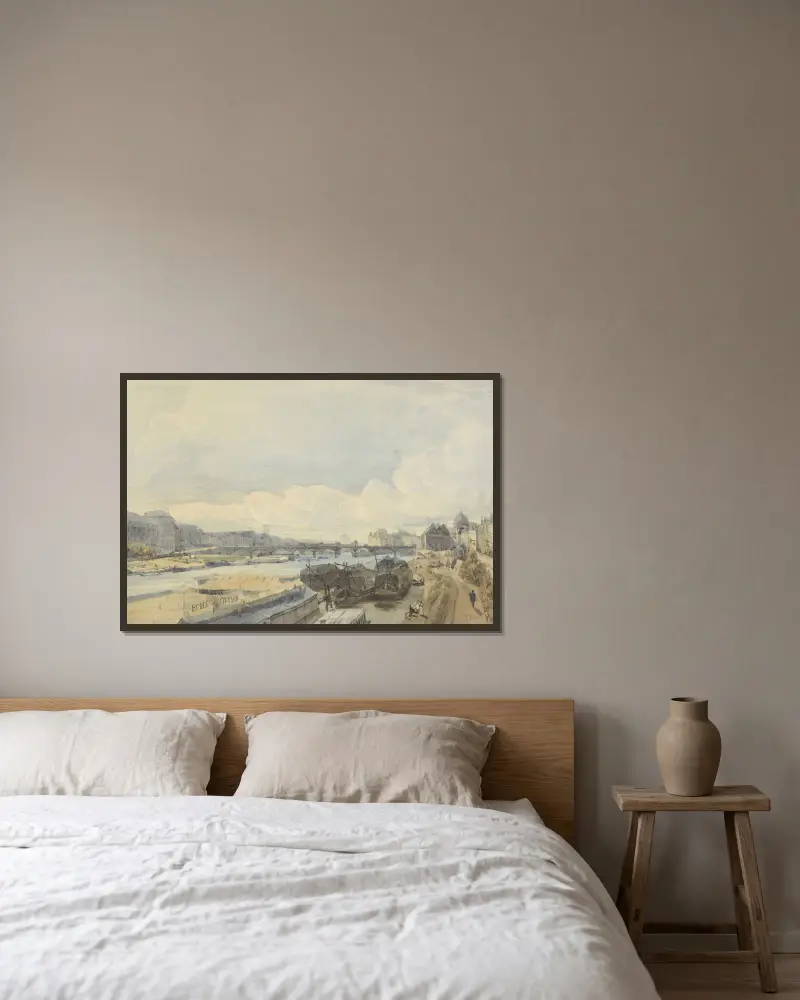 Gezicht over de Seine ter hoogte van de Pont des Arts av Thomas Shotter Boys inramad på en vägg