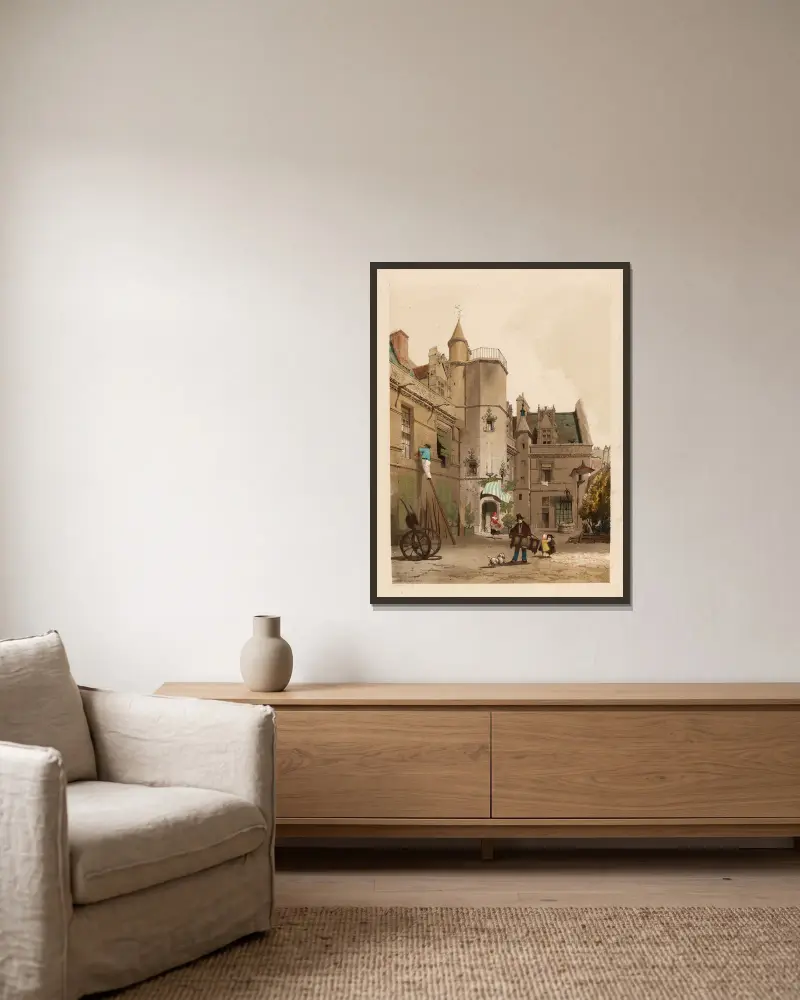 Hôtel Cluny, Paris. av Thomas Shotter Boys inramad på en vägg