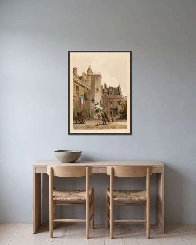 Hôtel Cluny, Paris. av Thomas Shotter Boys inramad på en vägg