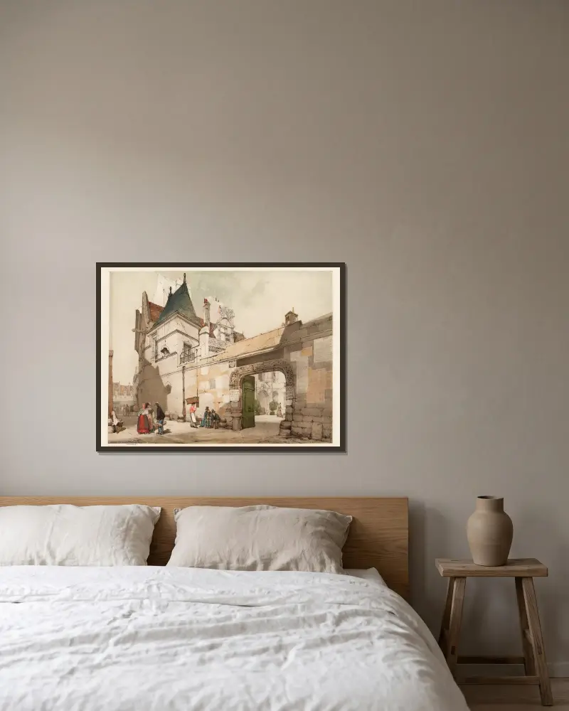 Hôtel de Cluny, Paris av Thomas Shotter Boys inramad på en vägg