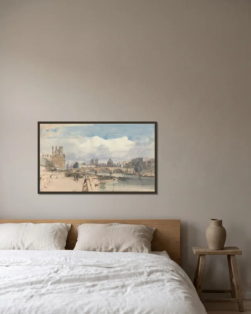 Le Pont Royal, Paris av Thomas Shotter Boys inramad på en vägg