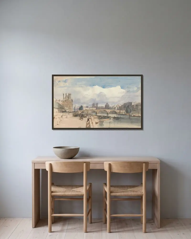 Le Pont Royal, Paris av Thomas Shotter Boys inramad på en vägg