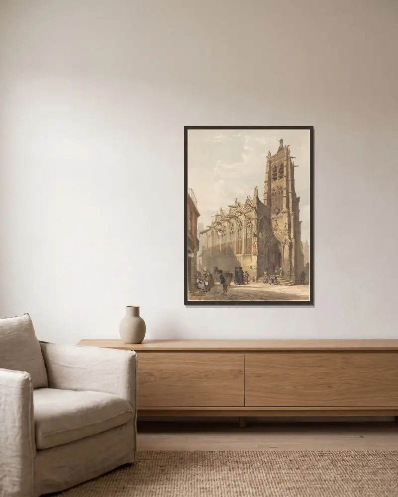 St. Séverin, Paris av Thomas Shotter Boys inramad på en vägg