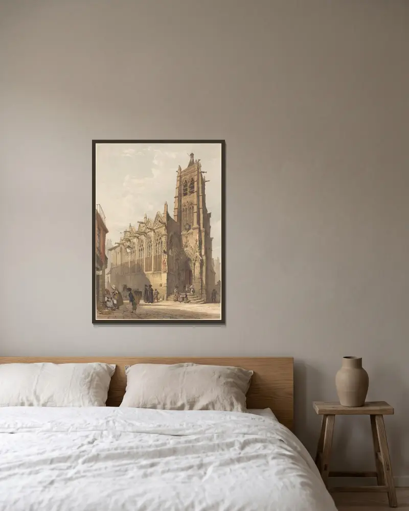 St. Séverin, Paris av Thomas Shotter Boys inramad på en vägg