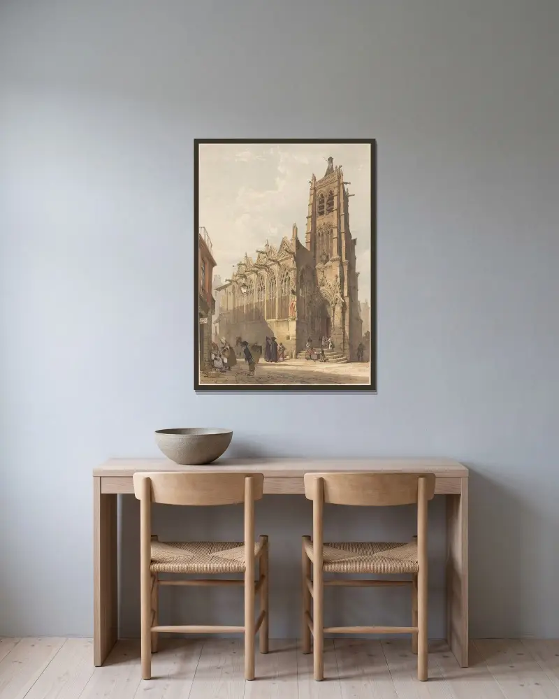 St. Séverin, Paris av Thomas Shotter Boys inramad på en vägg