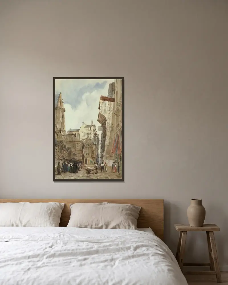 Café Momus, Rue des Prêtres, St. Germain L'Auxerrois, Paris av Thomas Shotter Boys inramad på en vägg