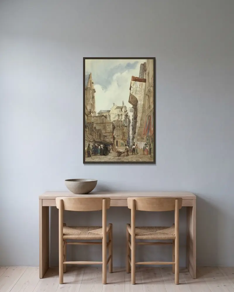 Café Momus, Rue des Prêtres, St. Germain L'Auxerrois, Paris av Thomas Shotter Boys inramad på en vägg