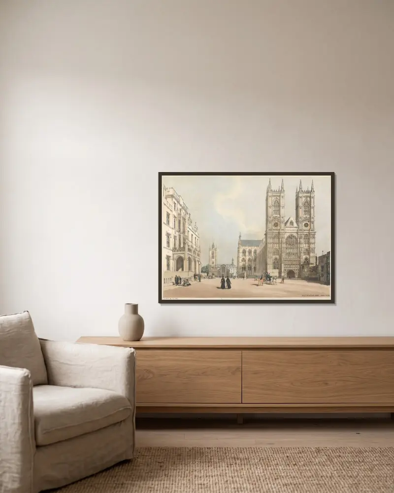 Westminster Abbey, Hospital av Thomas Shotter Boys inramad på en vägg