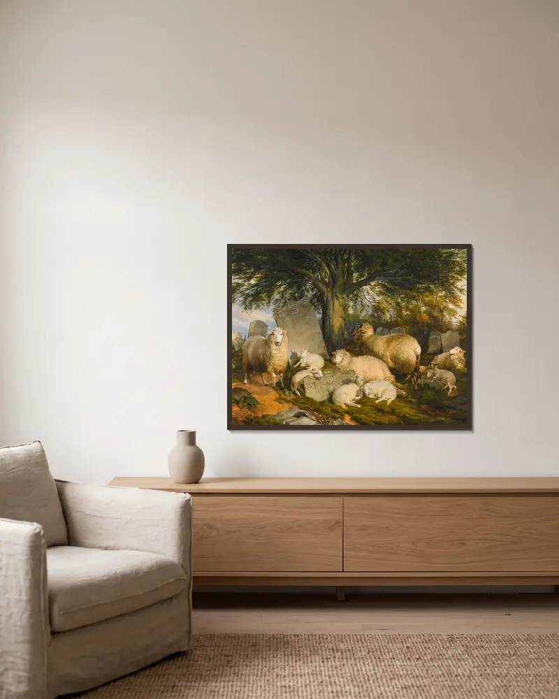Ruhend auf Gottes Acker von Thomas Sidney Cooper gerahmt an einer Wand