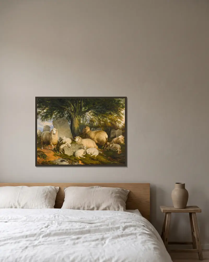 Ruhend auf Gottes Acker von Thomas Sidney Cooper gerahmt an einer Wand