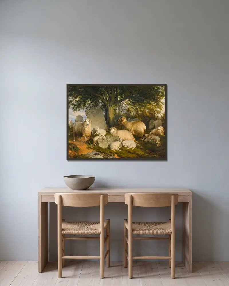 Ruhend auf Gottes Acker von Thomas Sidney Cooper gerahmt an einer Wand