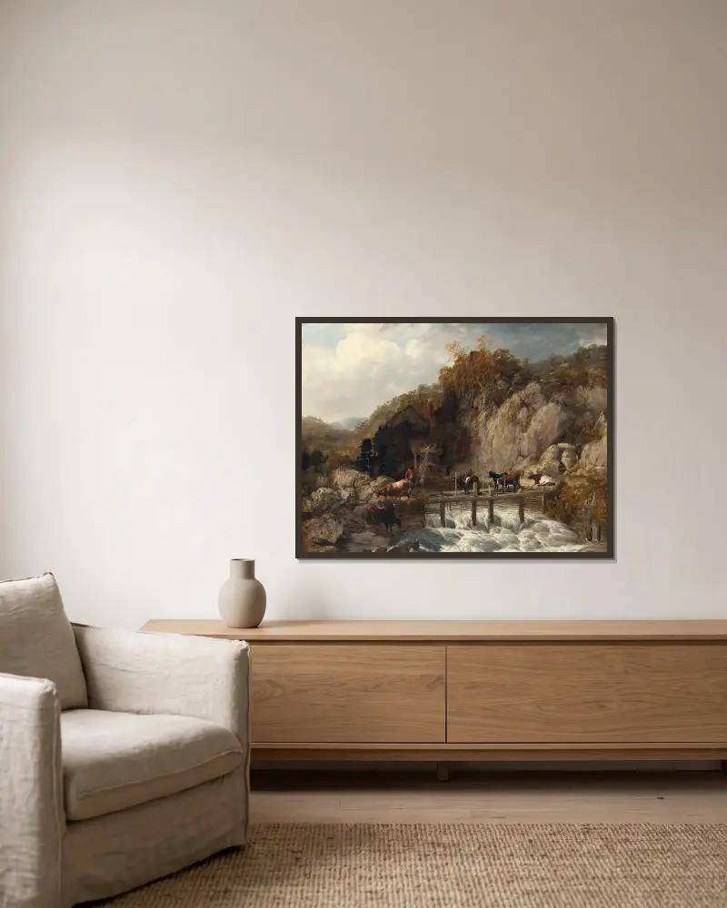 Umberleigh Mill, River Taw, Devon, Thomas Sidney Cooper v rámu na stěně