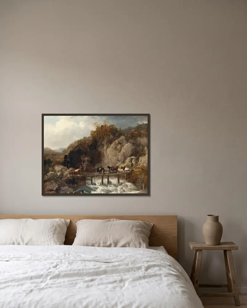 Umberleigh Mill, River Taw, Devon, Thomas Sidney Cooper v rámu na stěně