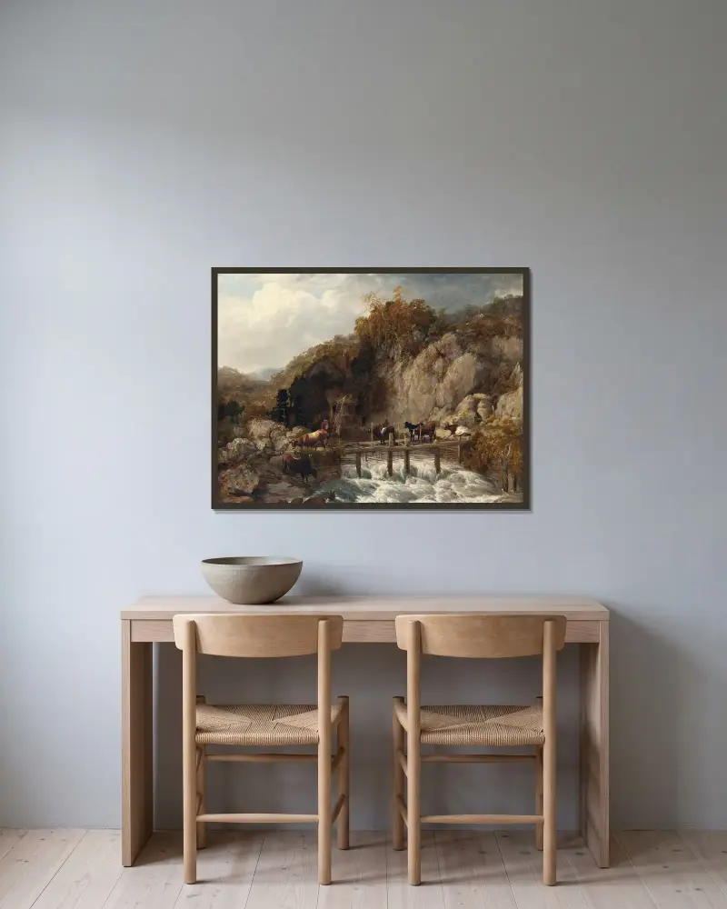 Umberleigh Mill, River Taw, Devon, Thomas Sidney Cooper v rámu na stěně