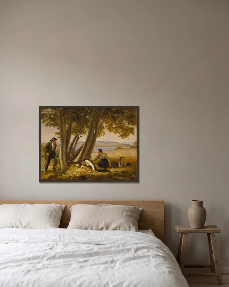 Beim Nickerchen erwischt von William Sidney Mount gerahmt an einer Wand