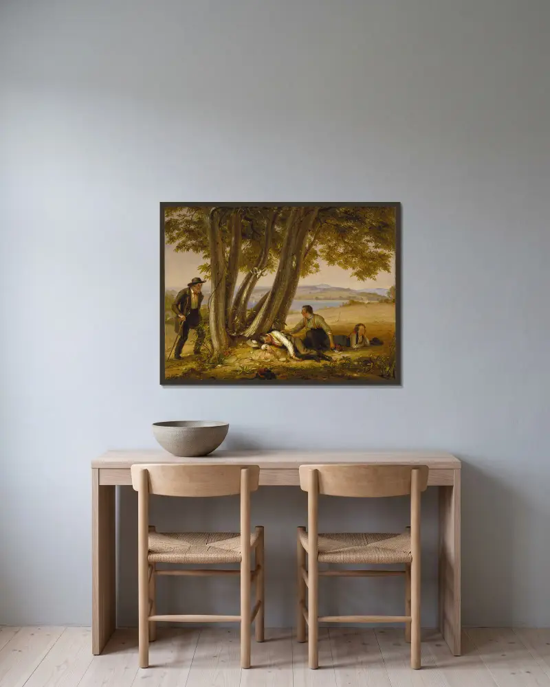 Beim Nickerchen erwischt von William Sidney Mount gerahmt an einer Wand