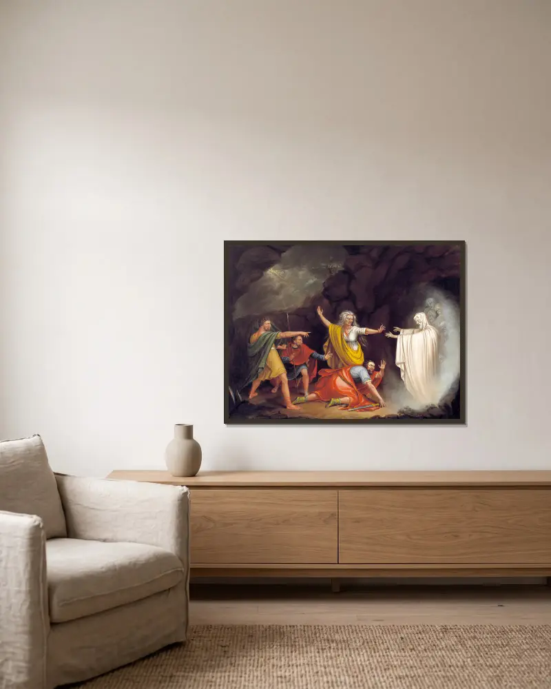 Saul and the Witch of Endor av William Sidney Mount inramad på en vägg