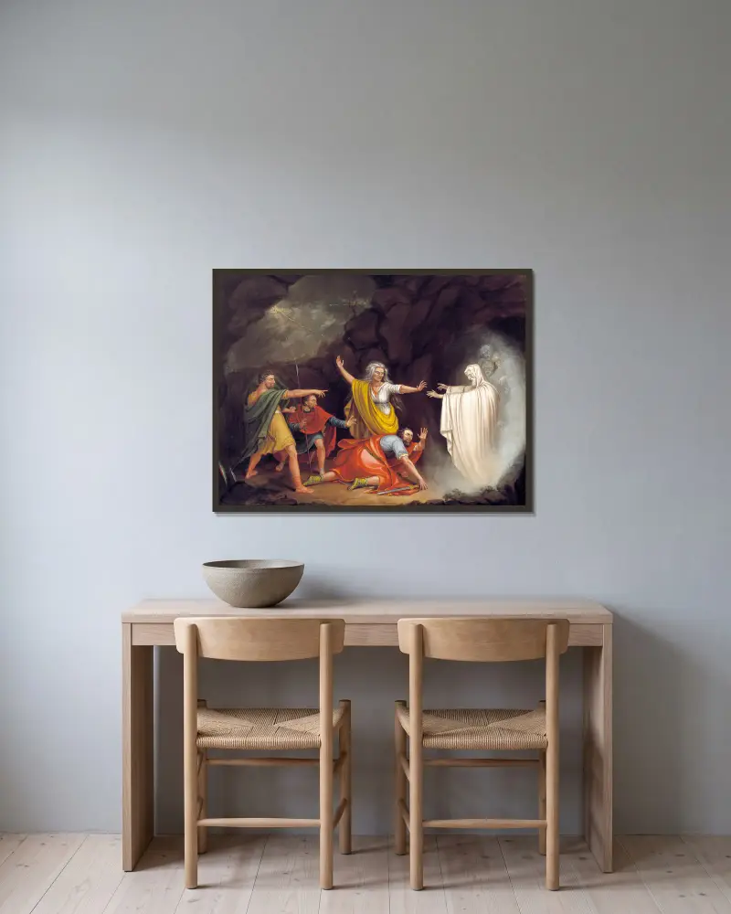 Saul and the Witch of Endor av William Sidney Mount inramad på en vägg