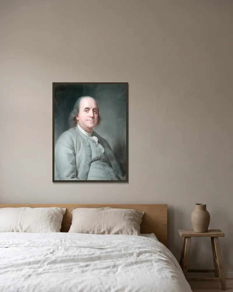 Benjamin Franklin, 1783, Joseph Siffred Duplessis v rámu na stěně