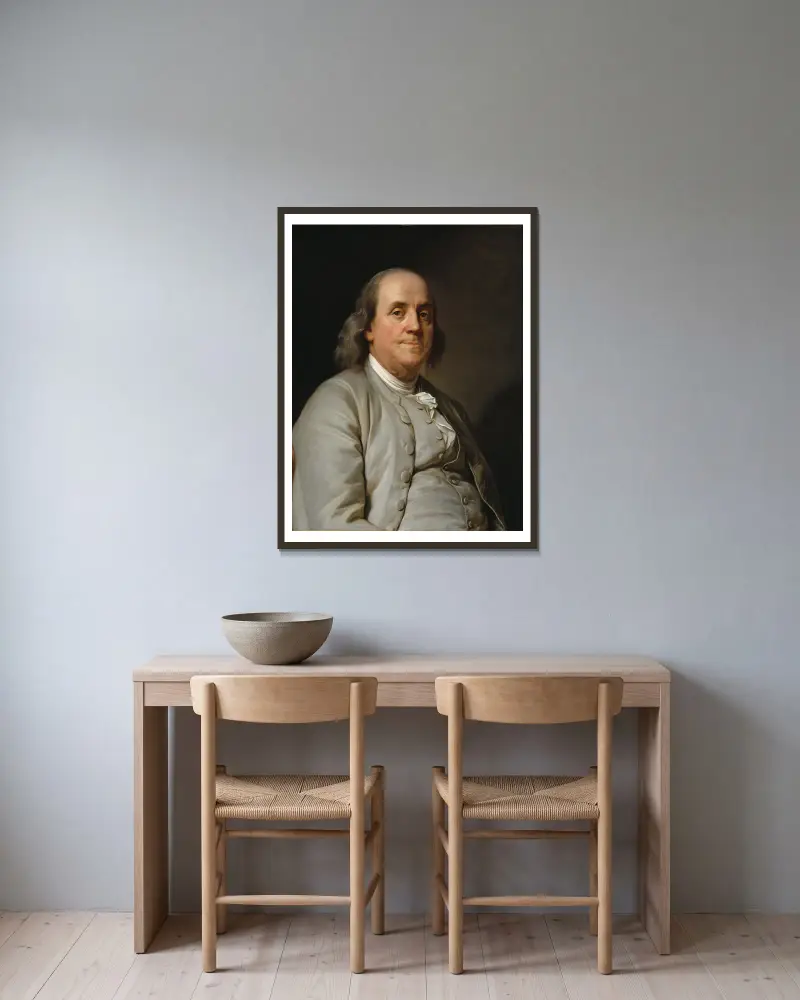 Benjamin Franklin, Nr. 1, Joseph Siffred Duplessis v rámu na stěně