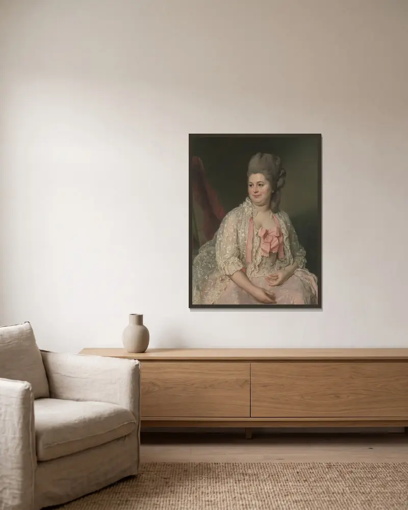 Madame de Saint-Morys (Eléonore Elisabeth Angélique de Beauterne, 1742–1824) av Joseph Siffred Duplessis inramad på en vägg