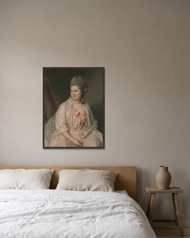 Madame de Saint-Morys (Eléonore Elisabeth Angélique de Beauterne, 1742–1824) av Joseph Siffred Duplessis inramad på en vägg