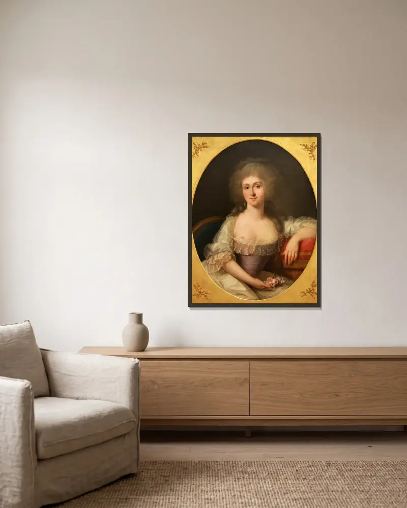 Marie-Louise, princesse de Lamballe (1749-1792) av Joseph Siffred Duplessis inramad på en vägg