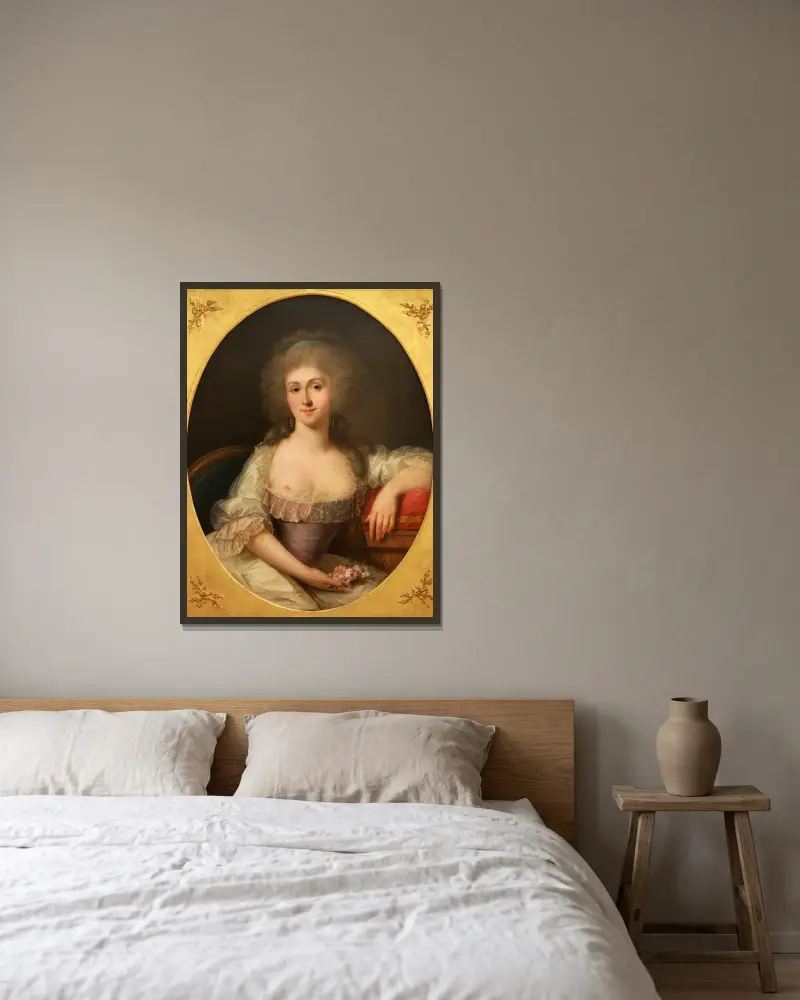 Marie-Louise, princesse de Lamballe (1749-1792) av Joseph Siffred Duplessis inramad på en vägg