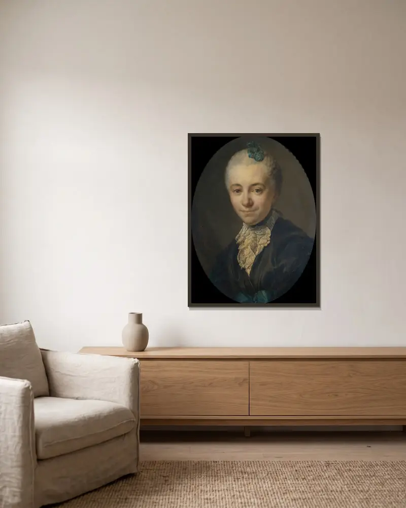Portrait de femme av Joseph Siffred Duplessis inramad på en vägg