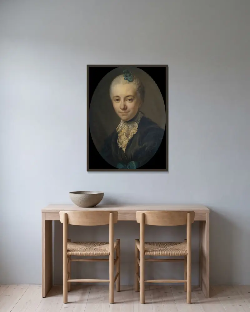 Portrait de femme av Joseph Siffred Duplessis inramad på en vägg