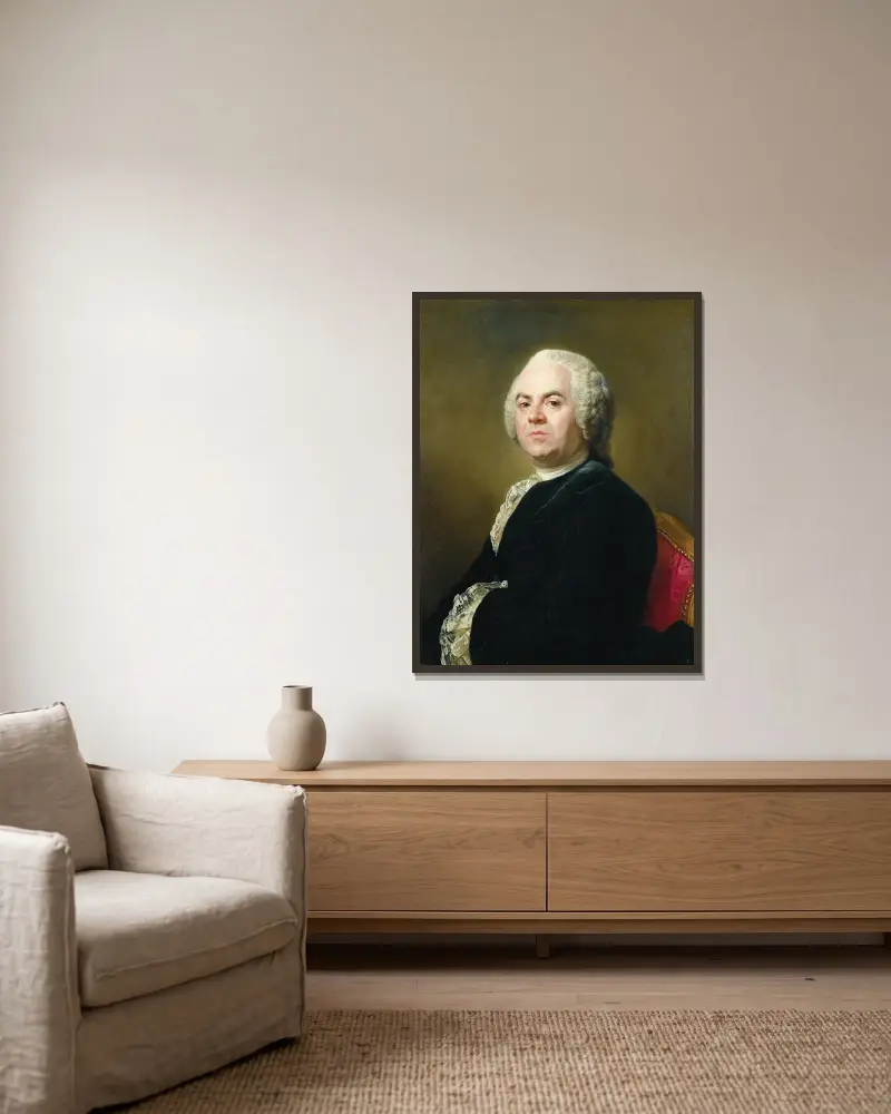 Porträt von Monsieur P. Anne Louis Medetin von Joseph Siffred Duplessis gerahmt an einer Wand