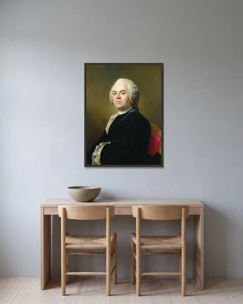 Porträt von Monsieur P. Anne Louis Medetin von Joseph Siffred Duplessis gerahmt an einer Wand