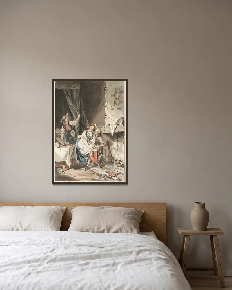 Nach dem Imbiss von Sigmund Freudenberger gerahmt an einer Wand